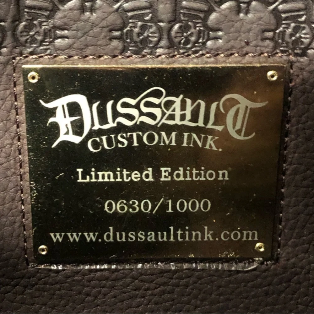 DUSSAULT brown leather Limited Edition Gene Simmons messenger bag